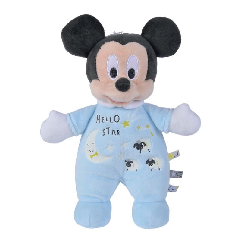  mickey souris peluche luminescente bleu 25 cm 